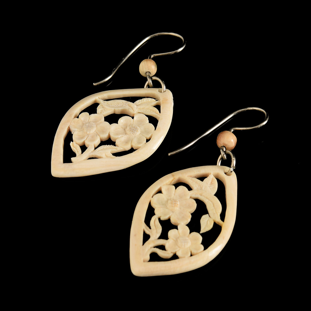 Серьги из бивня мамонта «Весна» - интернет магазин Русь Велика я фото 1