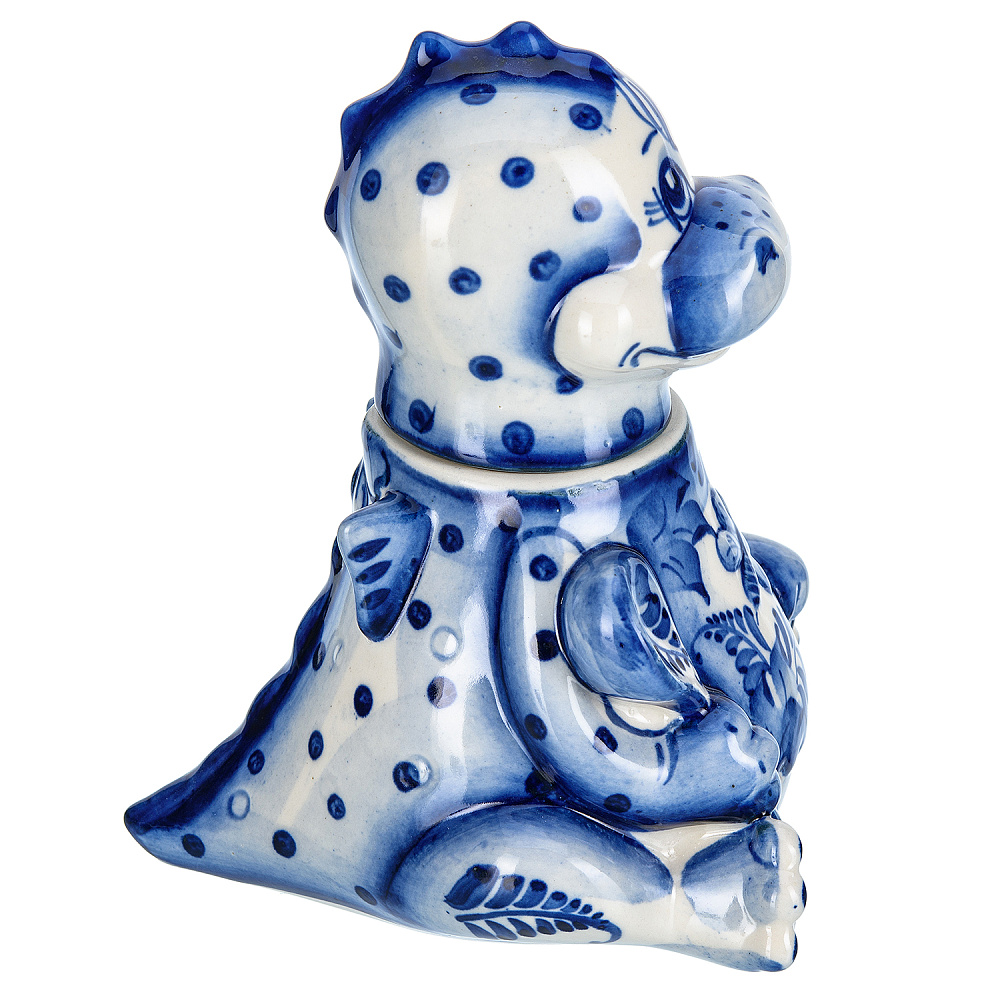 Банка фарфоровая «Дракоша». Гжель - интернет магазин Русь Велика я фото 3