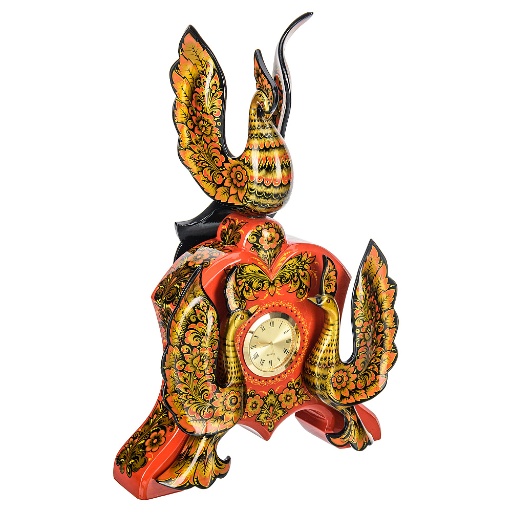 Часы настольные с росписью. Хохлома - интернет магазин Русь Велика я фото 2