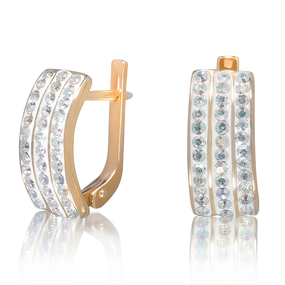 Серьги из серебра 925* с кристаллами Сваровски. Вес 4.67 гр. - интернет магазин Русь Велика я 