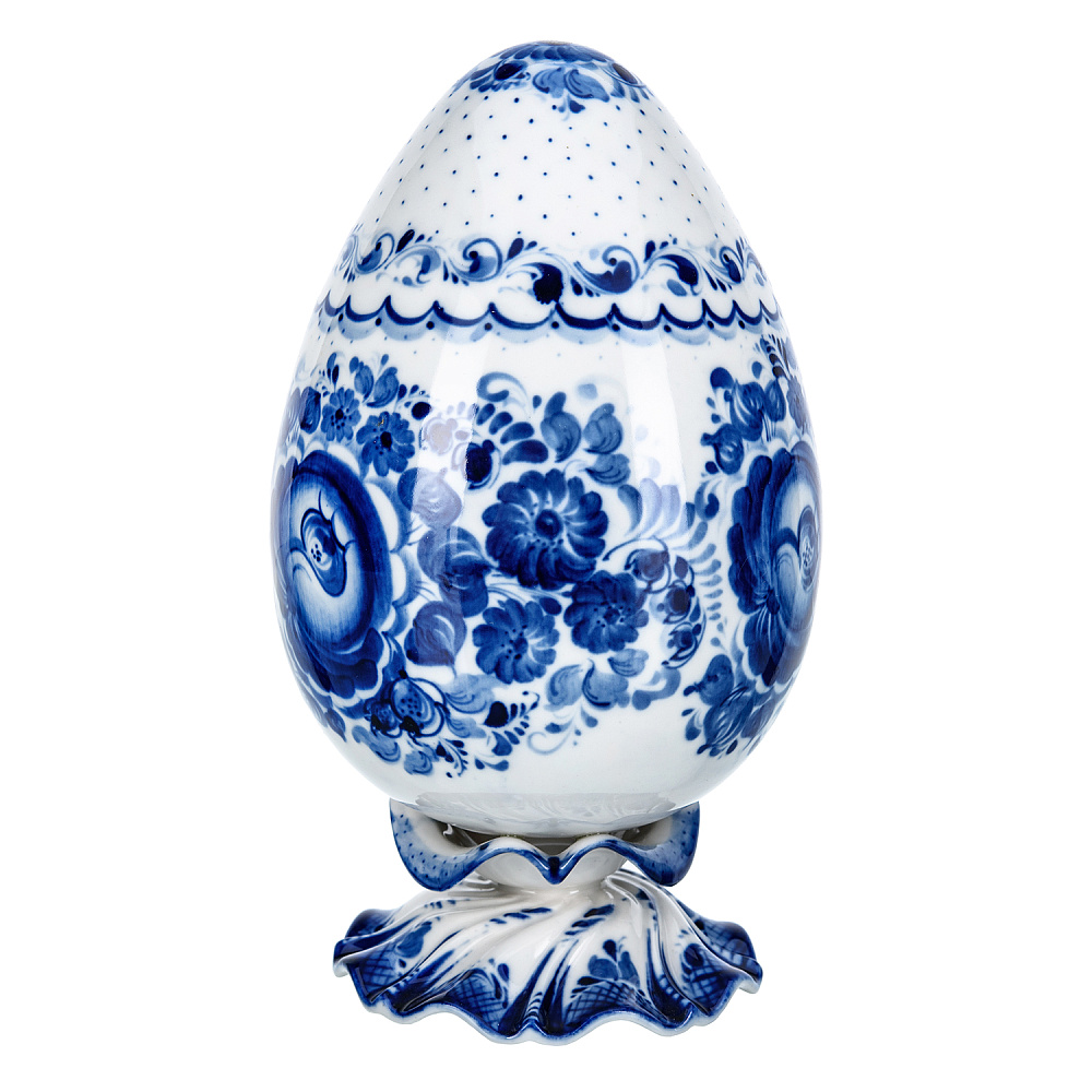 Пасхальное яйцо с росписью. Гжель - интернет магазин Русь Велика я фото 1