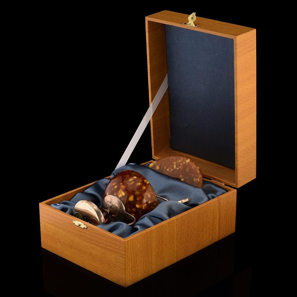 Деликатесный набор из янтаря «Шар». Серебро 875 * - интернет магазин Русь Велика я фото 14