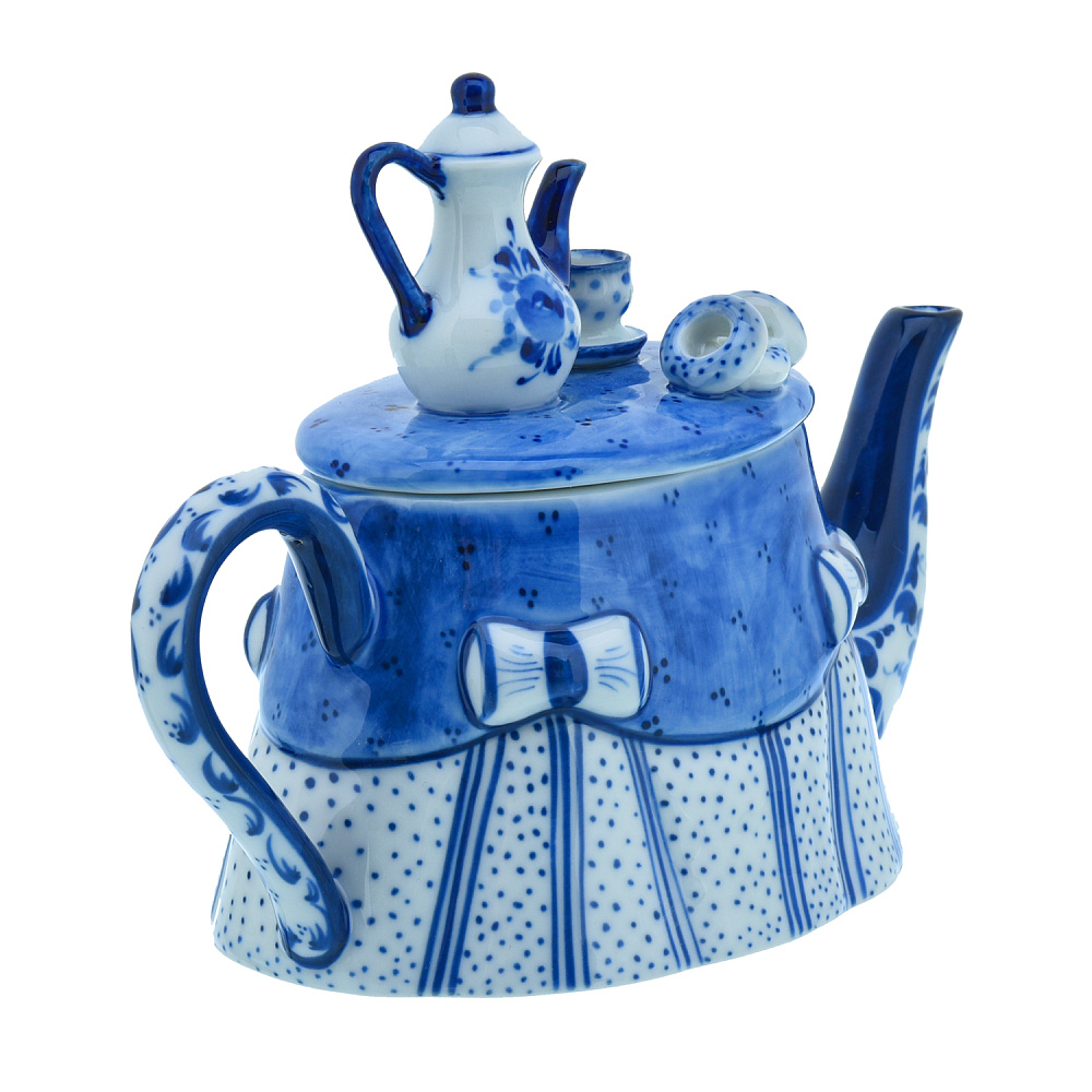 Чайник коллекционный «Стол». Гжель - интернет магазин Русь Велика я фото 3