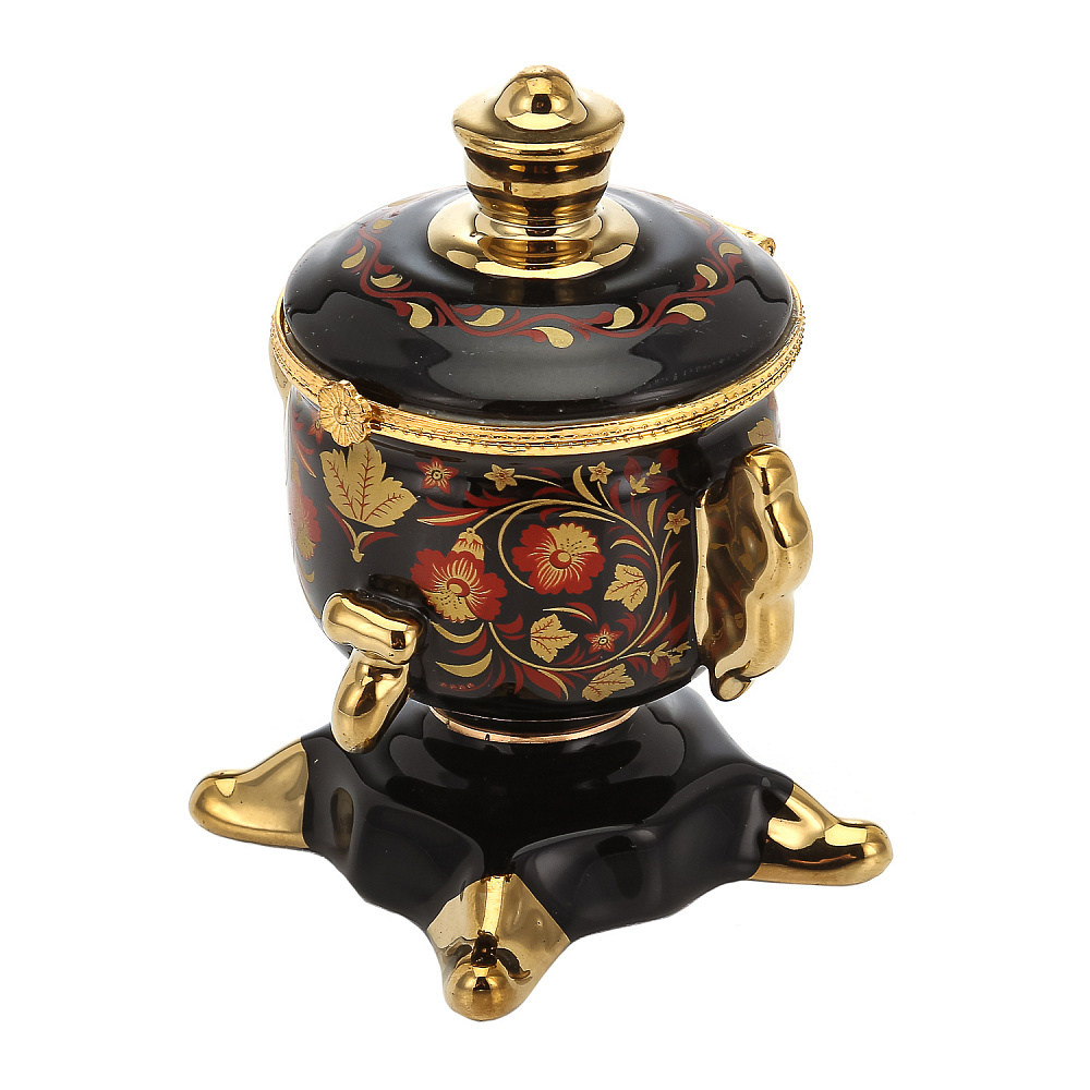 Сувенирный самовар-шкатулка «Цветы» - интернет магазин Русь Велика я фото 2