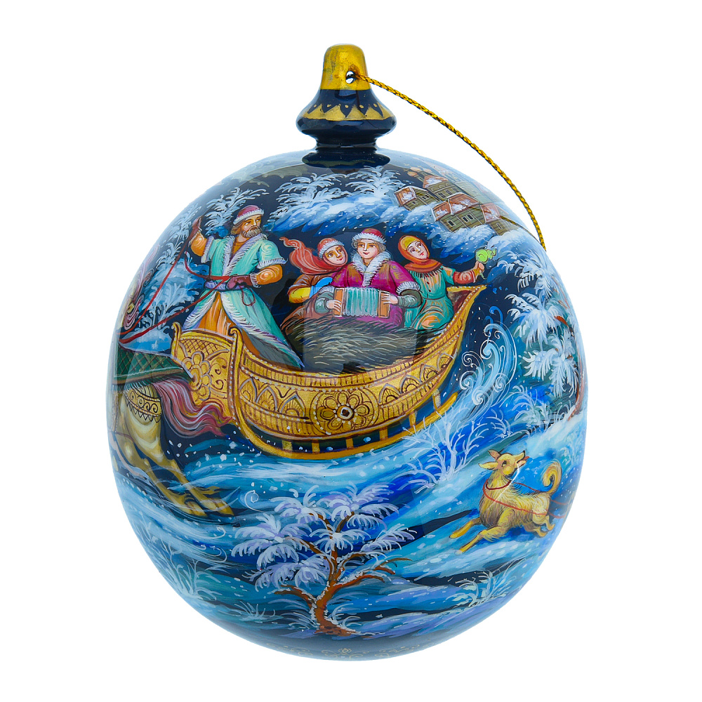 Елочный шар с росписью «Русские гулянья» - интернет магазин Русь Велика я фото 3