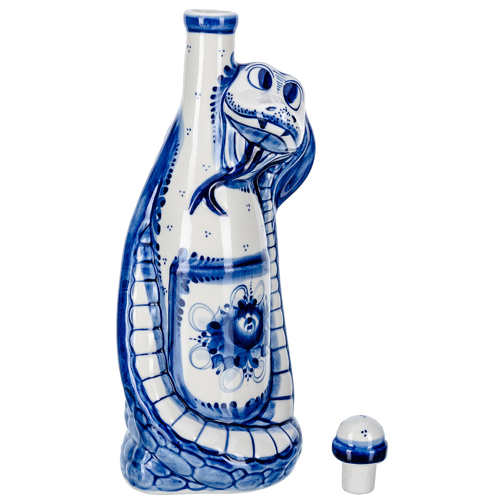 Змея Символ года 2025. Штоф «Змея». Гжель - интернет магазин Русь Велика я фото 1