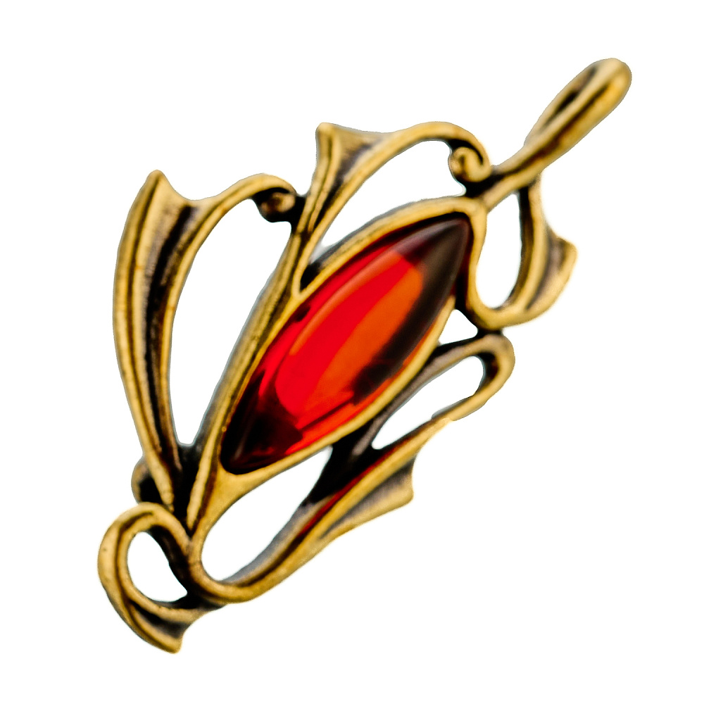 Брошь с янтарем «Зонтик. Готика» - интернет магазин Русь Велика я 