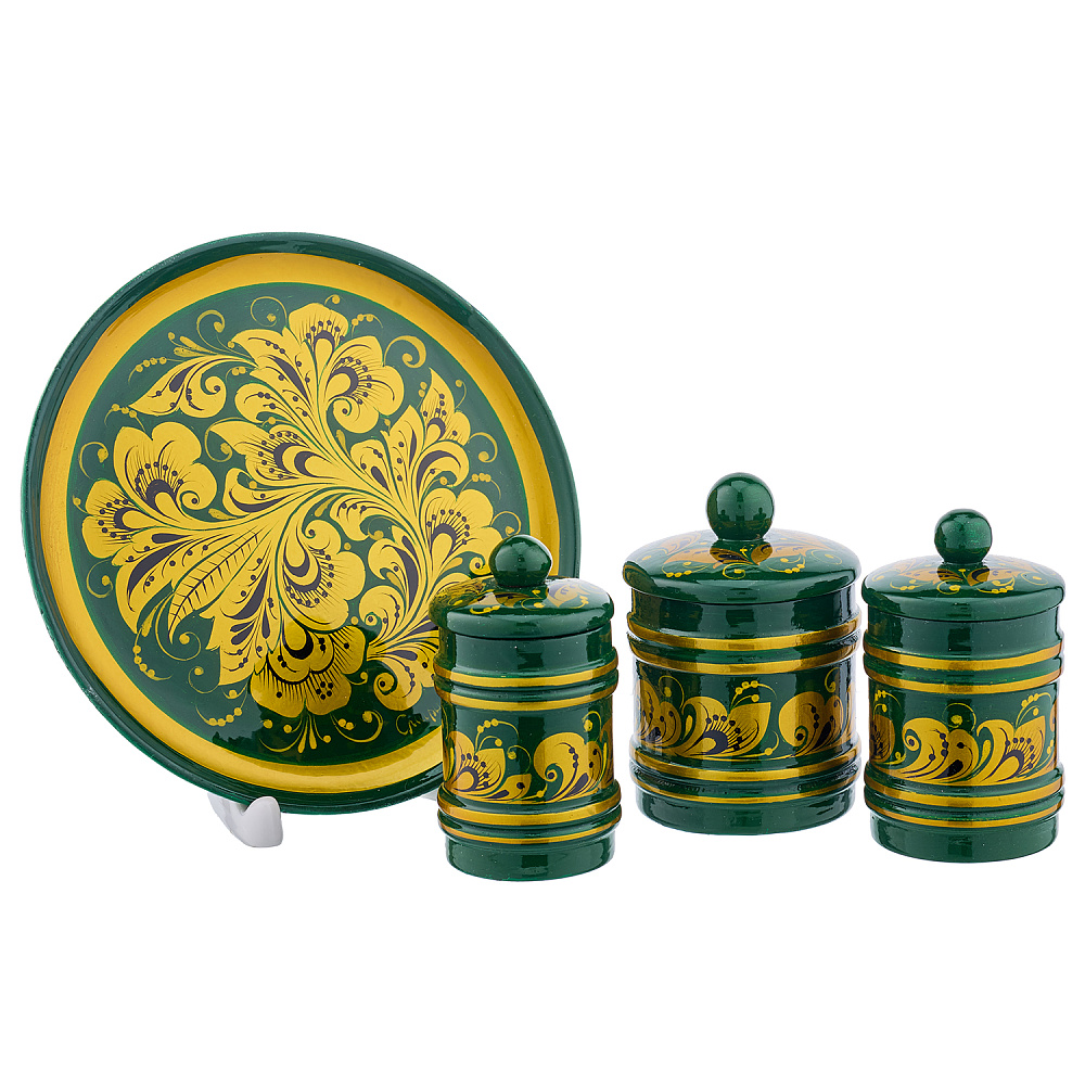 Набор для соусов и специй «Русь-Кудрина» с росписью. Хохлома - интернет магазин Русь Велика я 