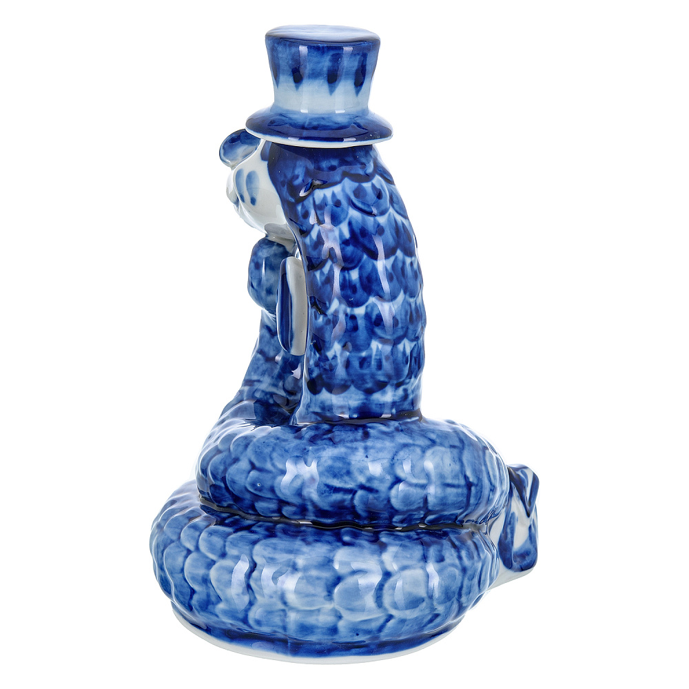 Змея Символ года 2025. Штоф «Змей Мудрый Каа». Гжель - интернет магазин Русь Велика я фото 6