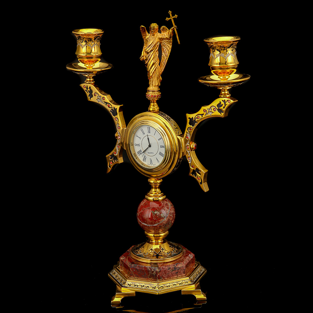 Часы-подсвечник «Архангел». Златоуст - интернет магазин Русь Велика я фото 1