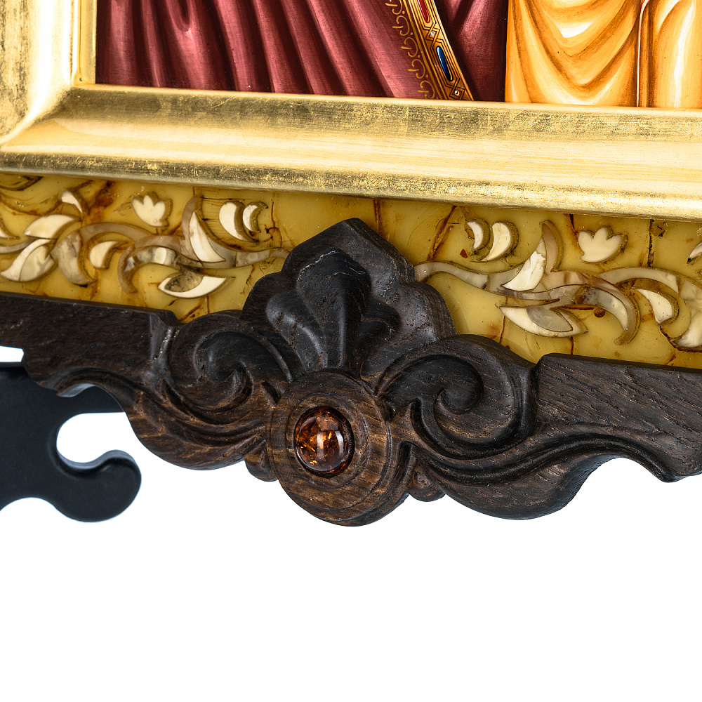 Икона янтарная «Казанская Божья Матерь» 34х56 см - интернет магазин Русь Велика я фото 5