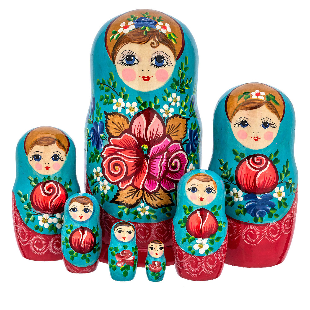 Матрешка «Розочка» 7 мест - интернет магазин Русь Велика я 