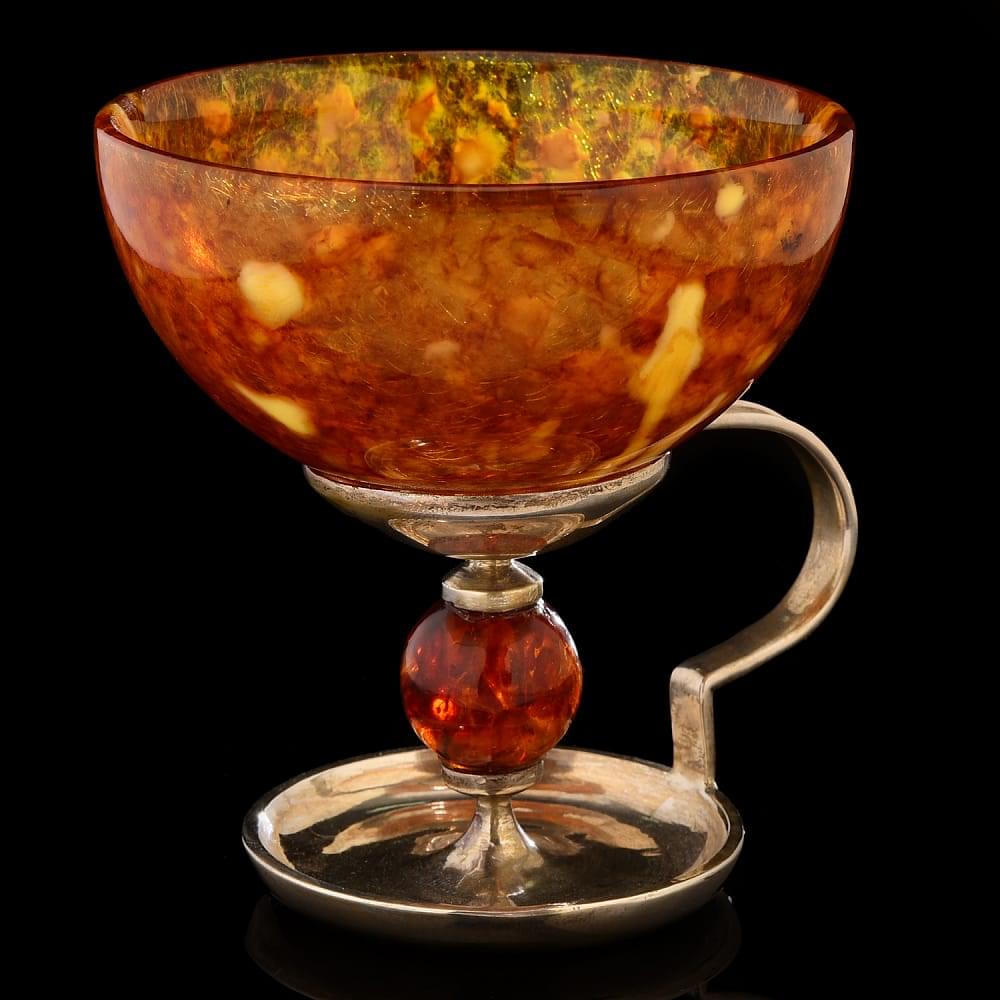 Деликатесный набор из янтаря «Шар». Серебро 875 * - интернет магазин Русь Велика я фото 4