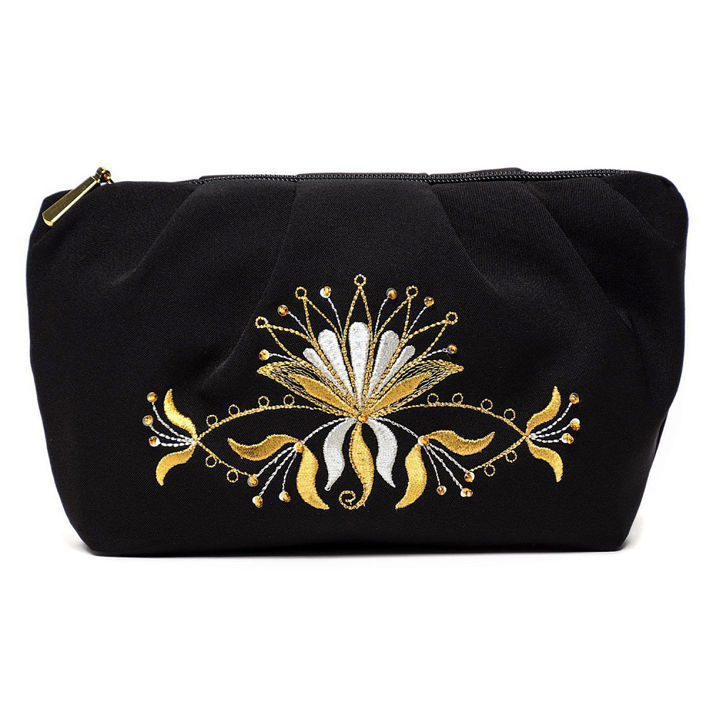 Косметичка «Аида». Черная с вышивкой - интернет магазин Русь Велика я фото 1