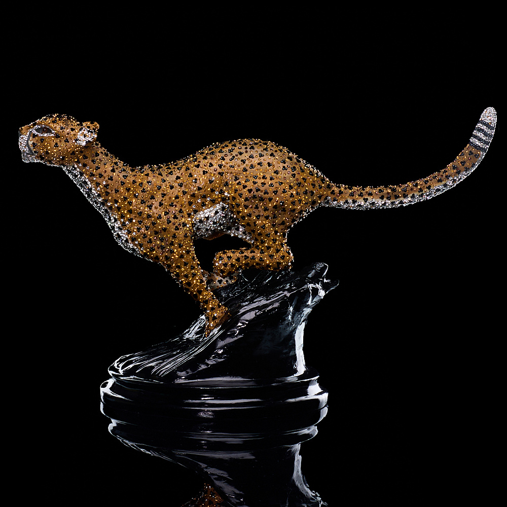 Скульптура с хрустальными стразами «Гепард». Asfour Crystal - интернет магазин Русь Велика я 