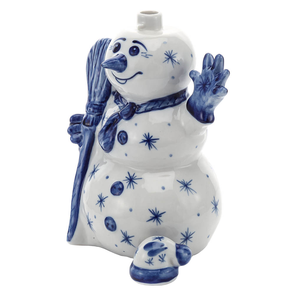 Штоф 1 л «Снеговик Январик». Гжель - интернет магазин Русь Велика я фото 2