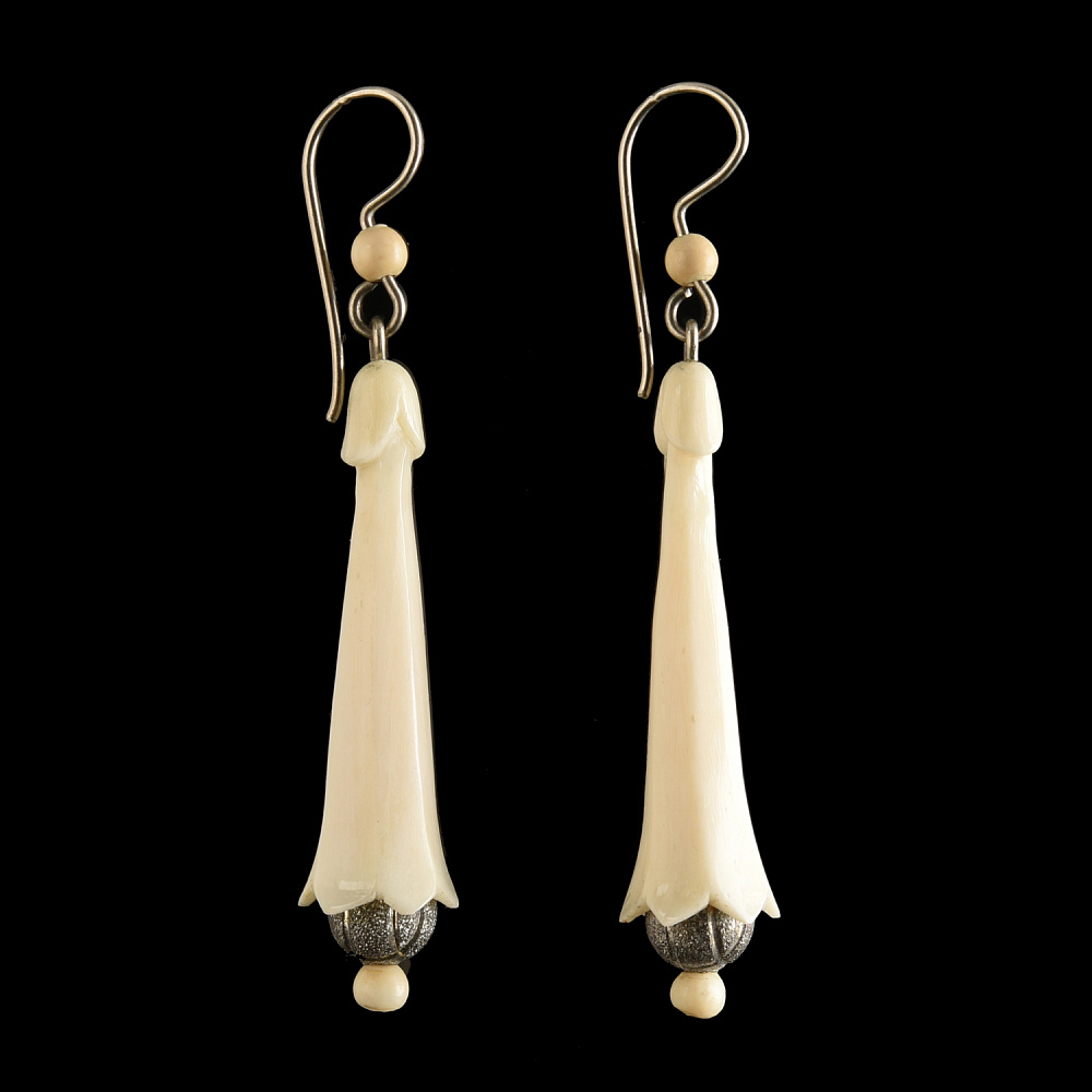 Серьги из бивня мамонта «Колокольчик» - интернет магазин Русь Велика я фото 1