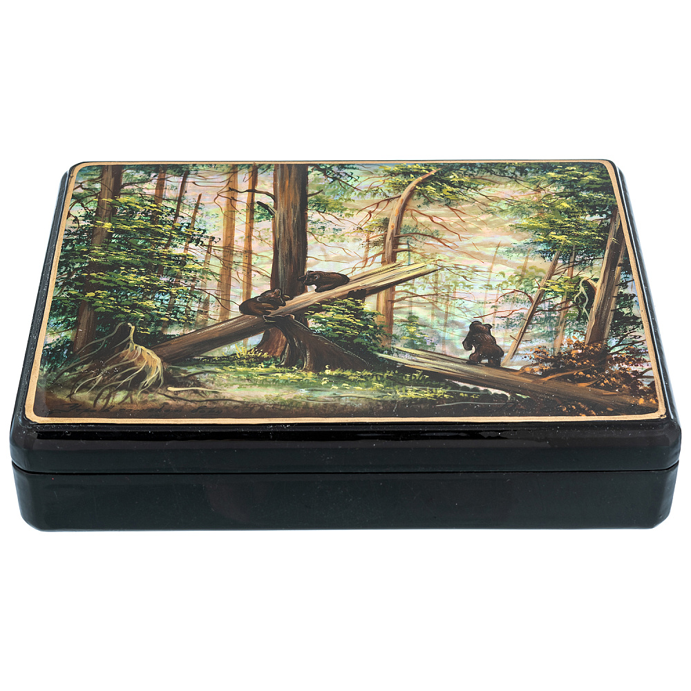 Шкатулка с художественной росписью «Утро в лесу» - интернет магазин Русь Велика я фото 2