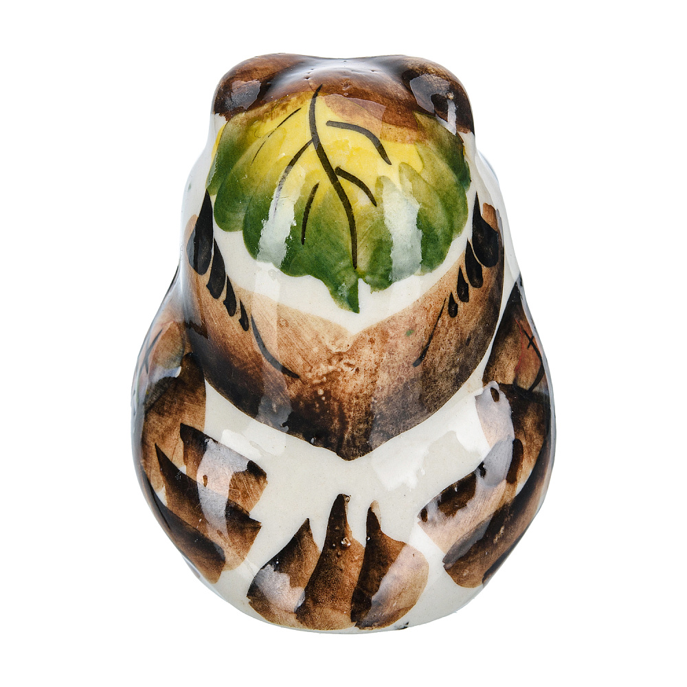 Статуэтка «Сова с цветком». Гжель в цвете - интернет магазин Русь Велика я фото 2