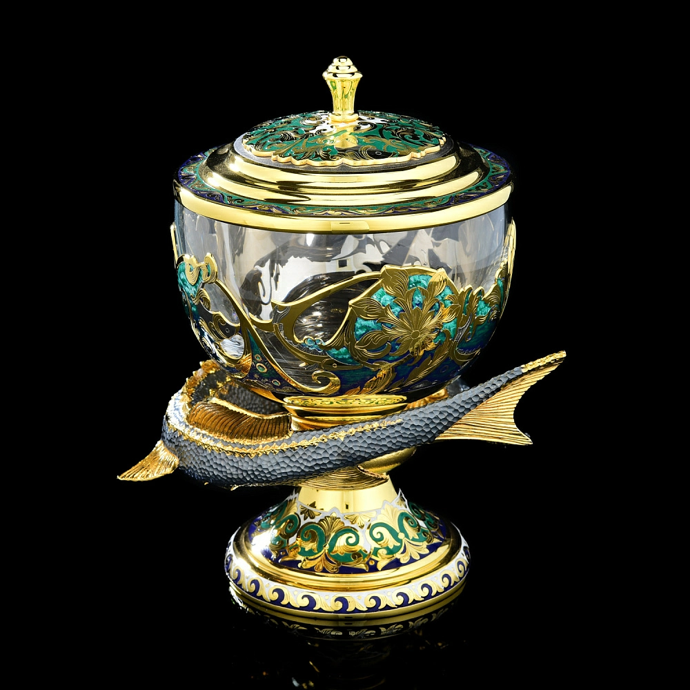 Питейный набор с икорницей «Подводный мир. Посейдон». Златоуст - интернет магазин Русь Велика я фото 2