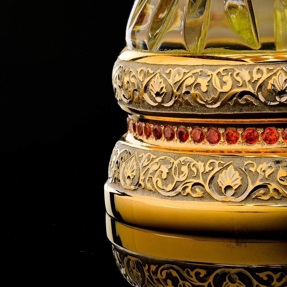 Хрустальная ваза с розами из латуни с позолотой. Златоуст - интернет магазин Русь Велика я фото 2