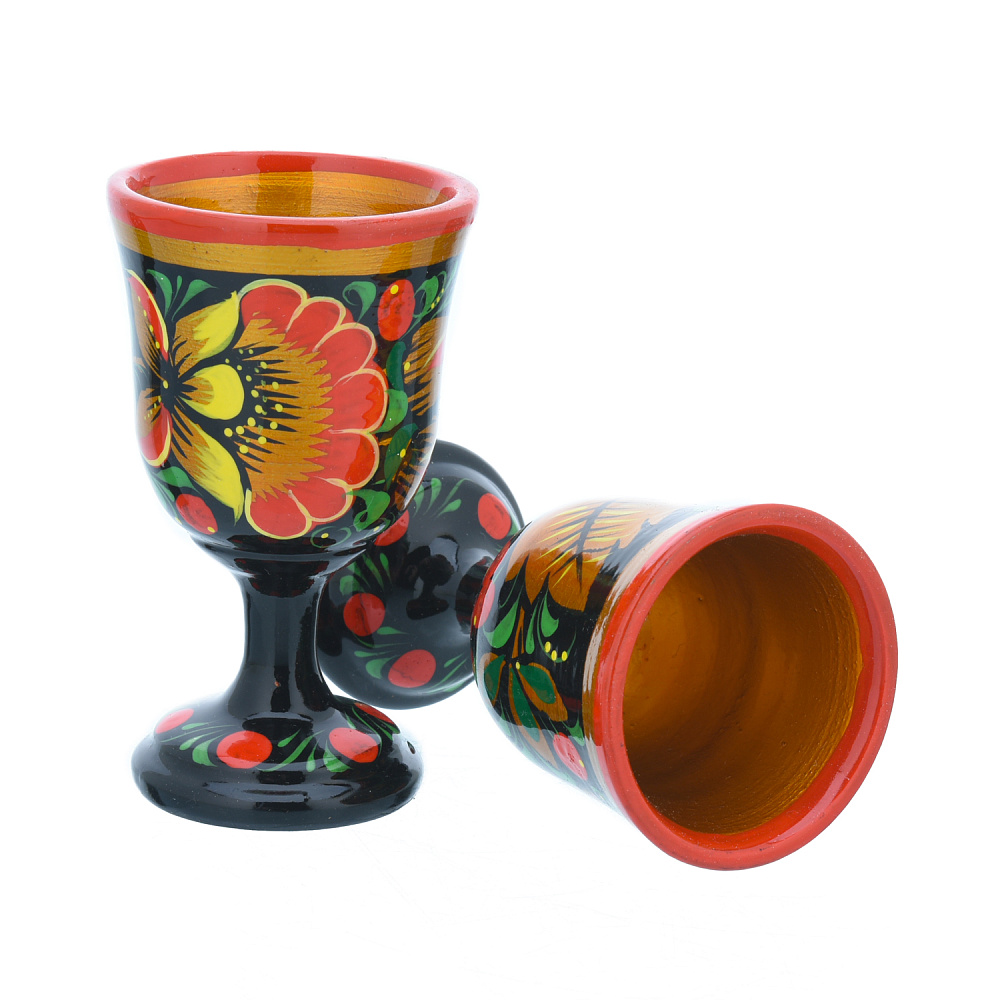 Питейный водочный набор на 6 персон «Цветы». Хохлома - интернет магазин Русь Велика я фото 4