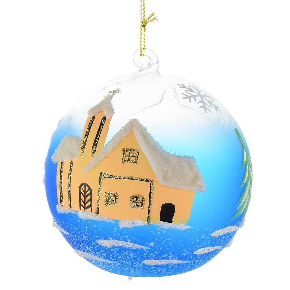 0029231-ангел-YG02 Сувенир Шар «СИНИЙ АНГЕЛ» прозрачный на елку 9см - интернет магазин Русь Велика я фото 1