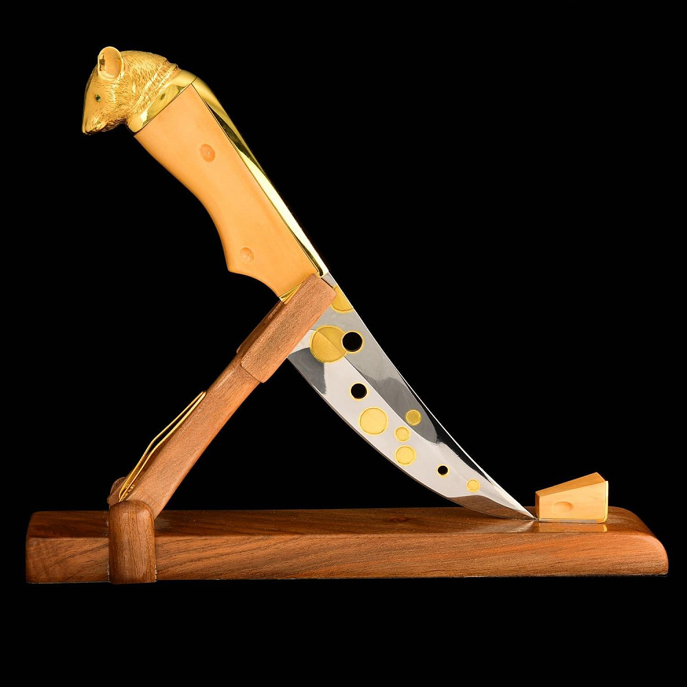 Нож сувенирный «Мышка» на подставке. Златоуст - интернет магазин Русь Велика я фото 3