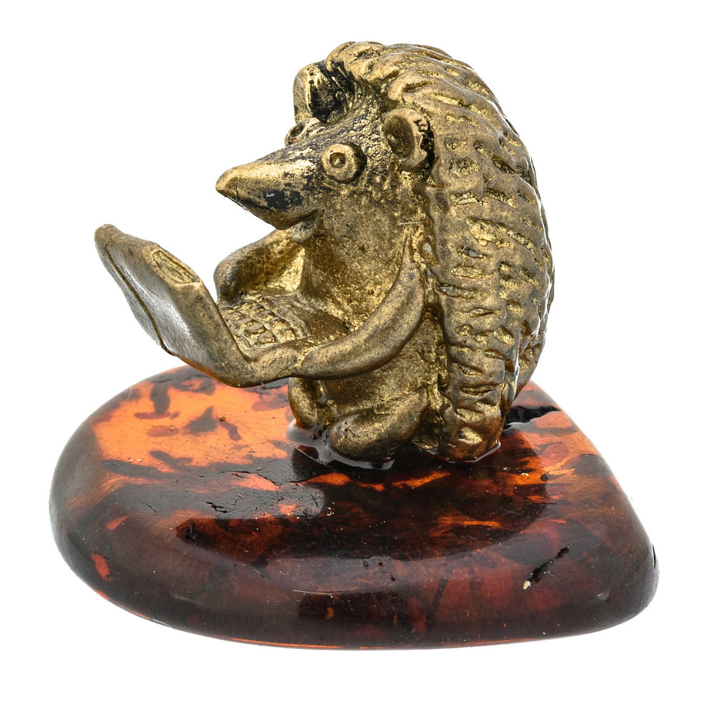 Статуэтка с янтарем «Ежик с ноутбуком» - интернет магазин Русь Велика я фото 2