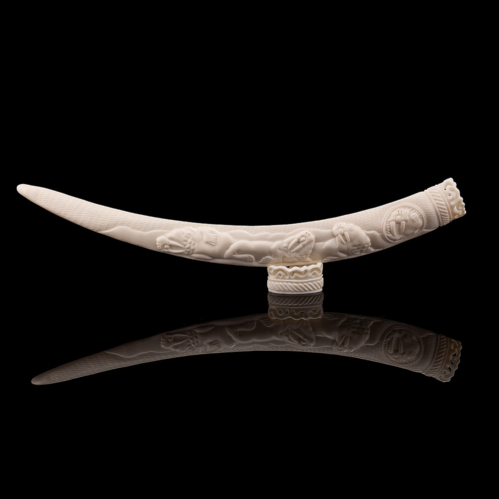 Настольная композиция из кости «Моржи и тюлени» - интернет магазин Русь Велика я 