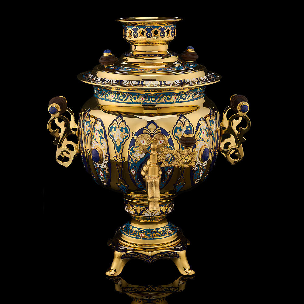 Самовар 3 л с сервизом на 4 персоны «Чаепитие». Златоуст - интернет магазин Русь Велика я фото 3