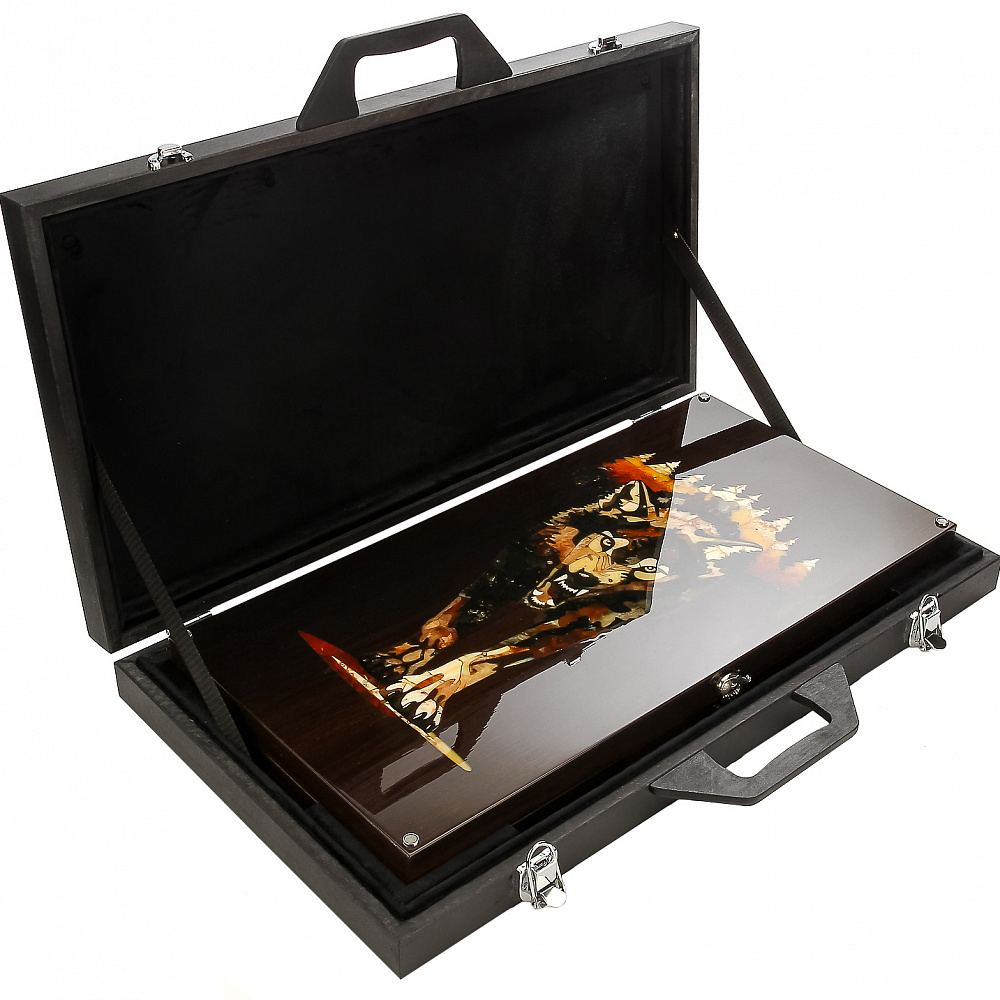 Нарды из янтаря и морёного дуба «Волк» - интернет магазин Русь Велика я фото 1