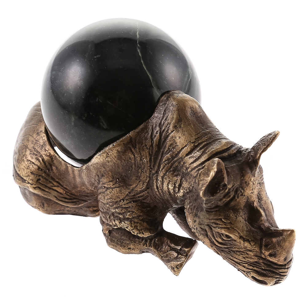 Бронзовая статуэтка «Носорог с шаром» - интернет магазин Русь Велика я фото 1