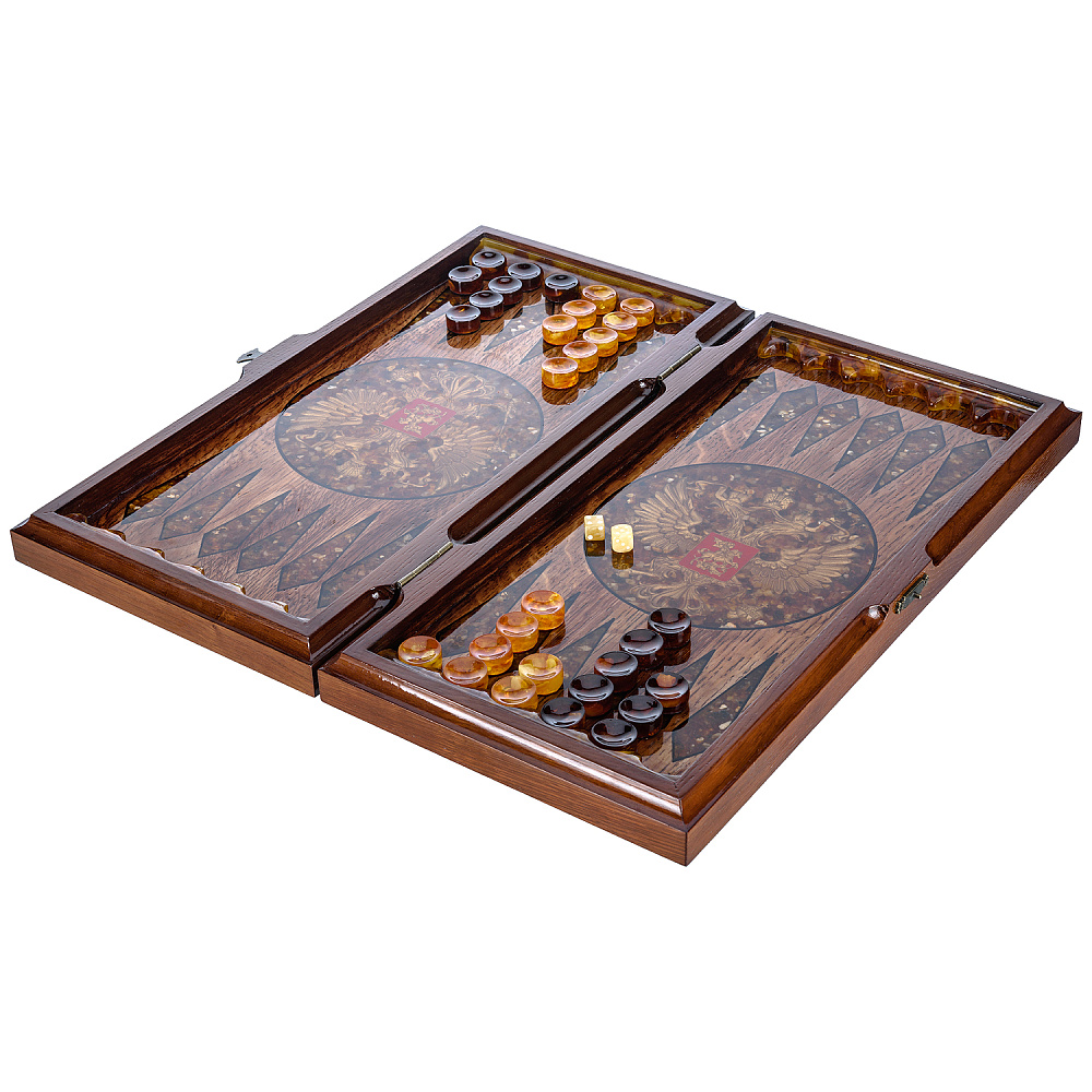 Нарды янтарные «Герб РФ. ФСБ» 46х23 см - интернет магазин Русь Велика я фото 7