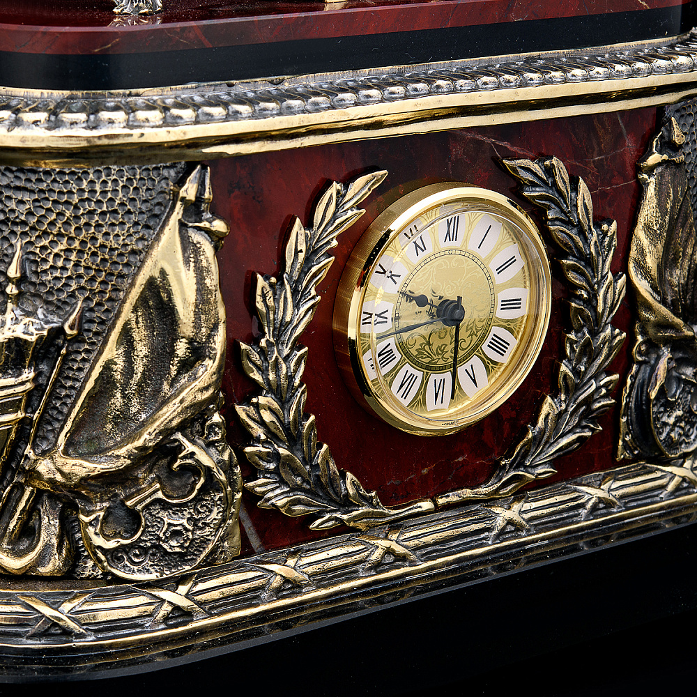 Часы каминные «Георгий Победоносец». Яшма - интернет магазин Русь Велика я фото 4