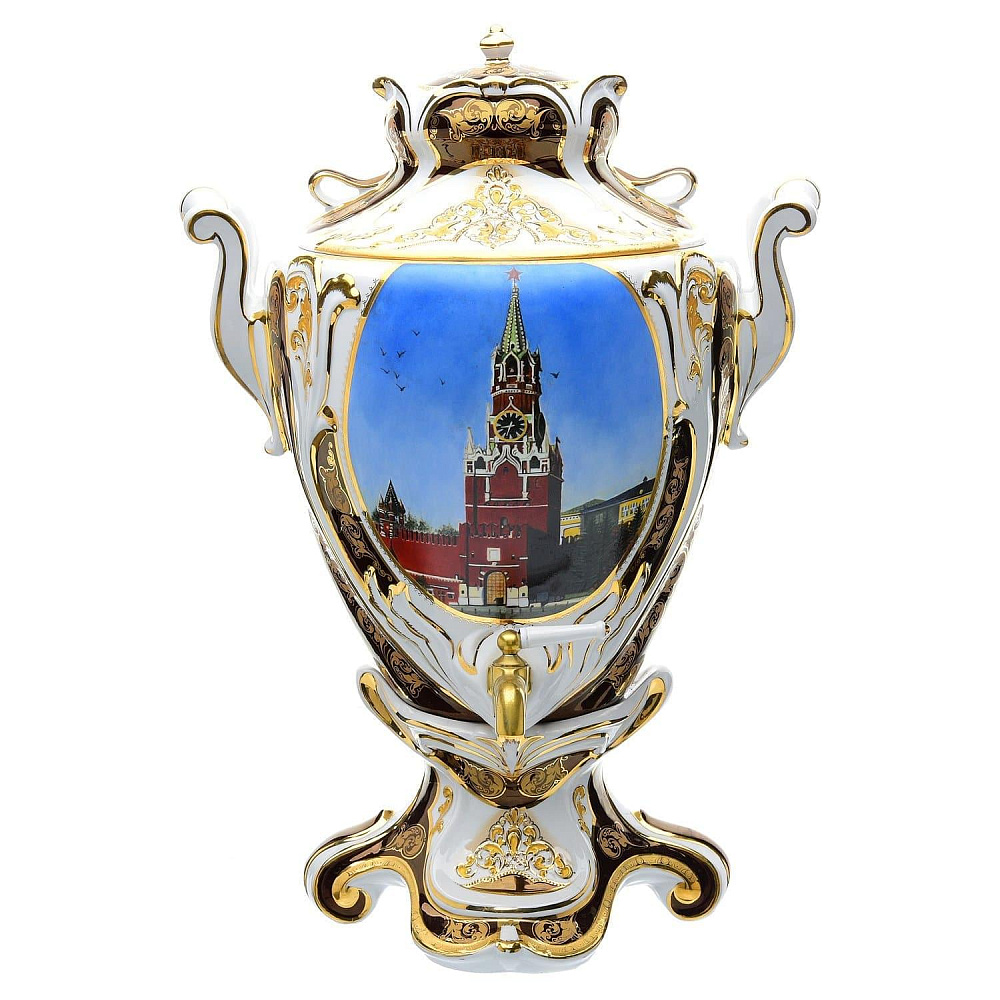 Самовар электрический «Спасская башня». Фарфор. 5 л. с чашками, чайником и сахарницей - интернет магазин Русь Велика я фото 7