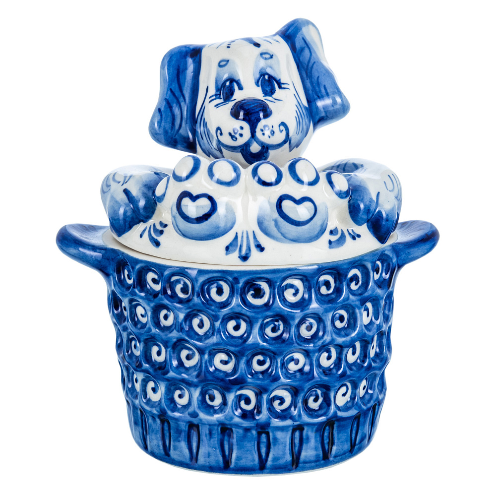 Сахарница «Собака». Гжель - интернет магазин Русь Велика я фото 2