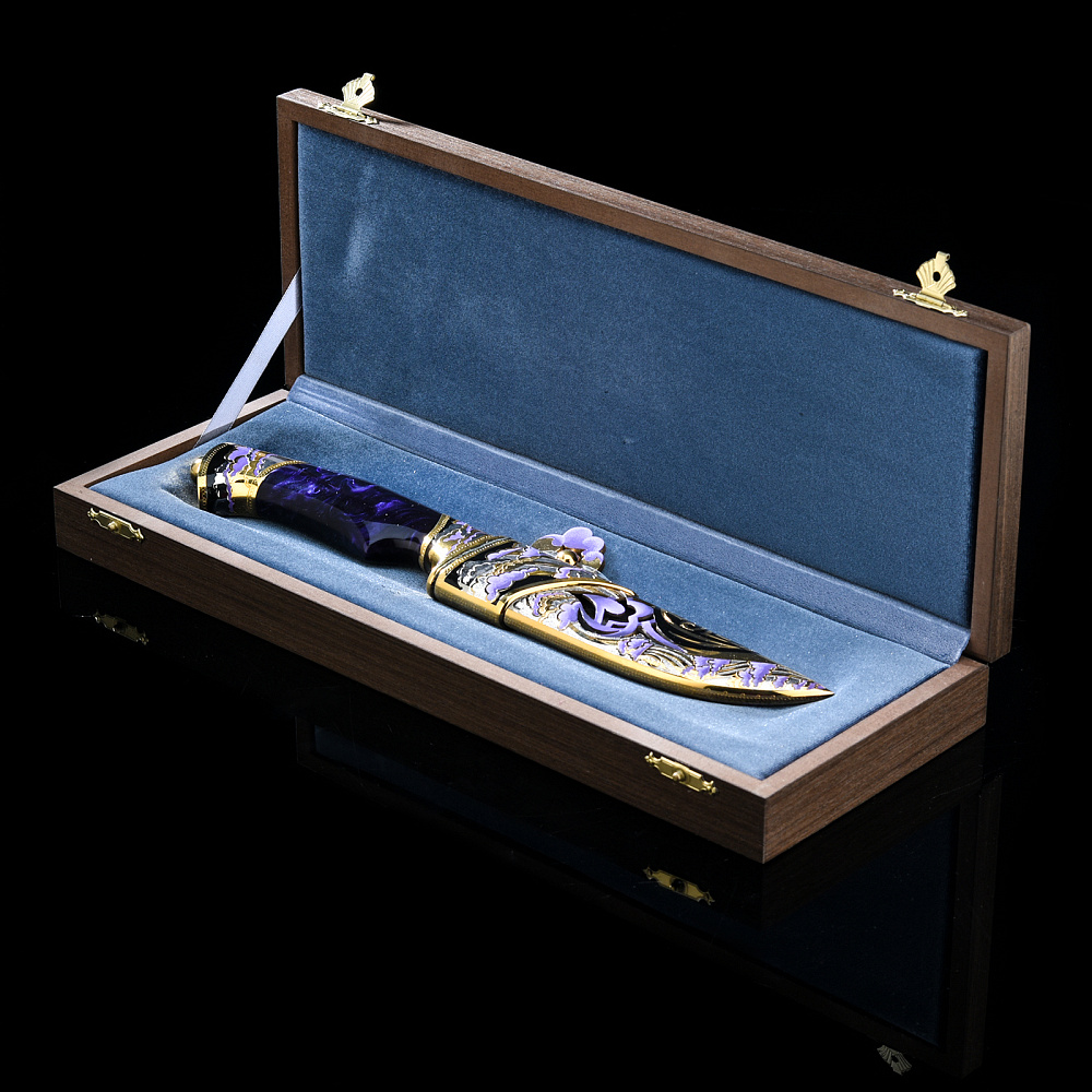 Нож сувенирный с золочением и эмалью. Златоуст - интернет магазин Русь Велика я фото 7