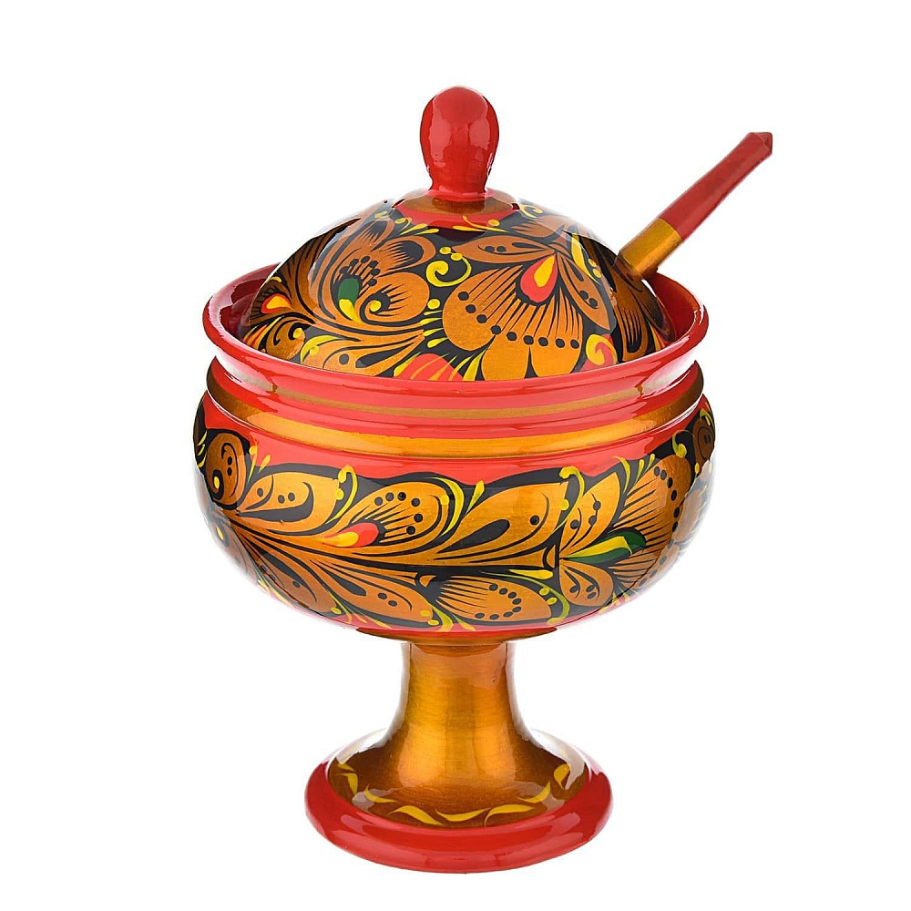 Ваза для варенья Хохлома (в ассортименте) - интернет магазин Русь Велика я фото 3