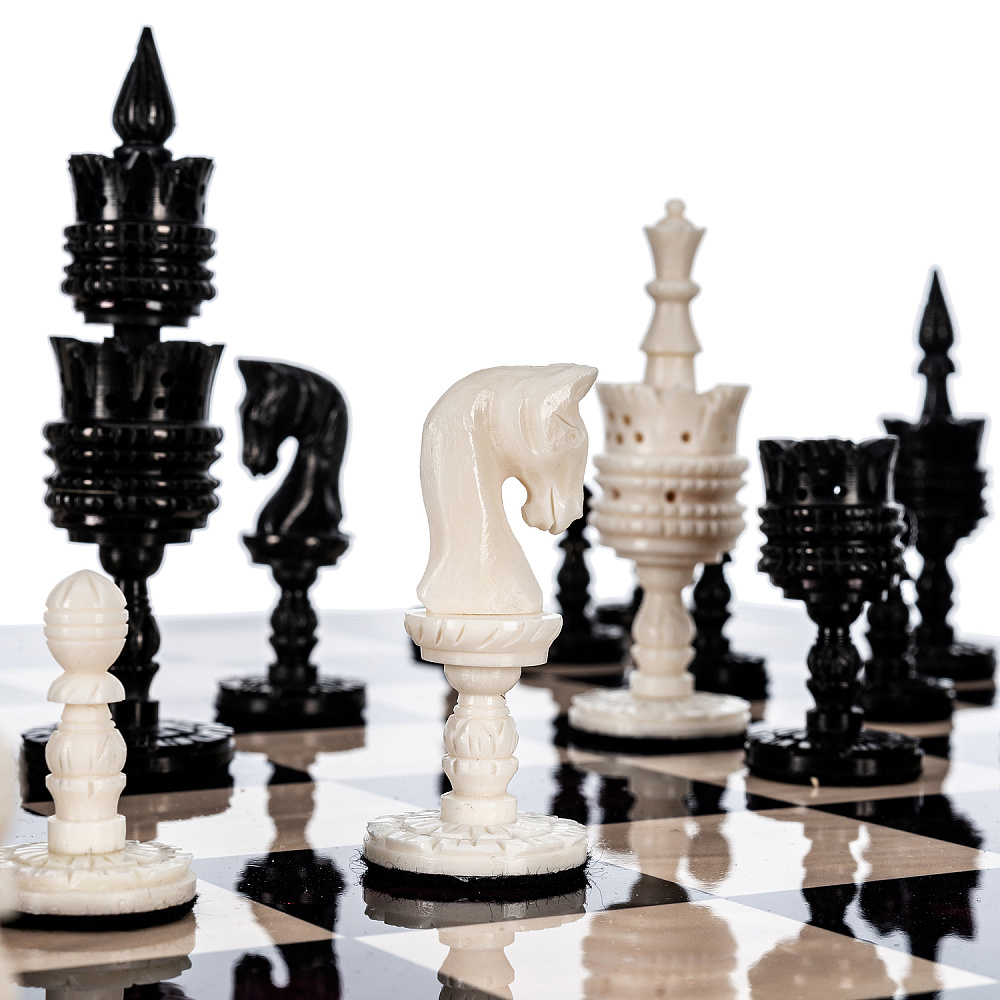 Шахматы с фигурами ручной работы из кости 48х48 см - интернет магазин Русь Велика я фото 6