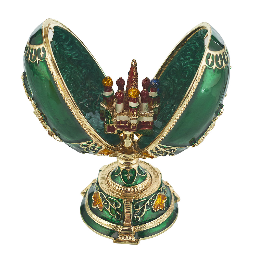 Пасхальное яйцо-шкатулка «Храм Василия Блаженного». Традиции Фаберже - интернет магазин Русь Велика я фото 1