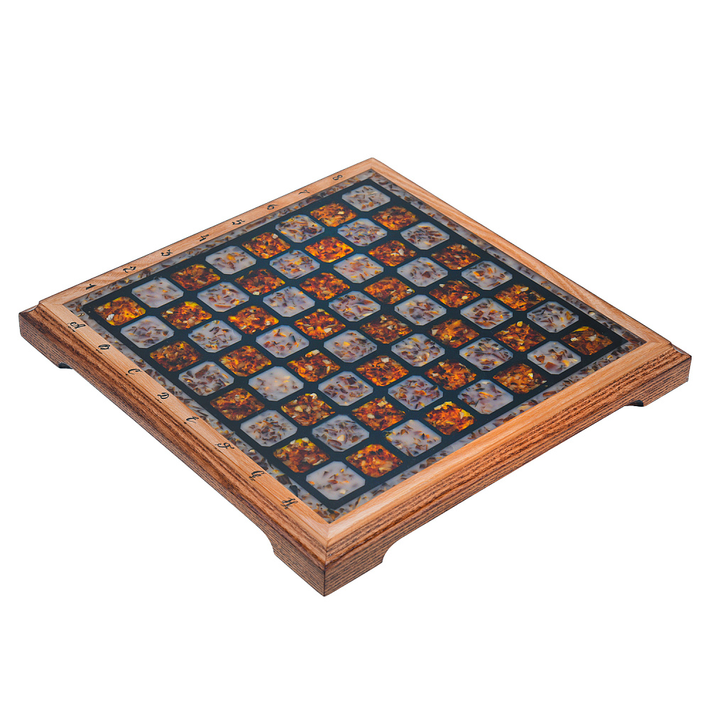 Шахматы с янтарными фигурами 28х28 см - интернет магазин Русь Велика я фото 6