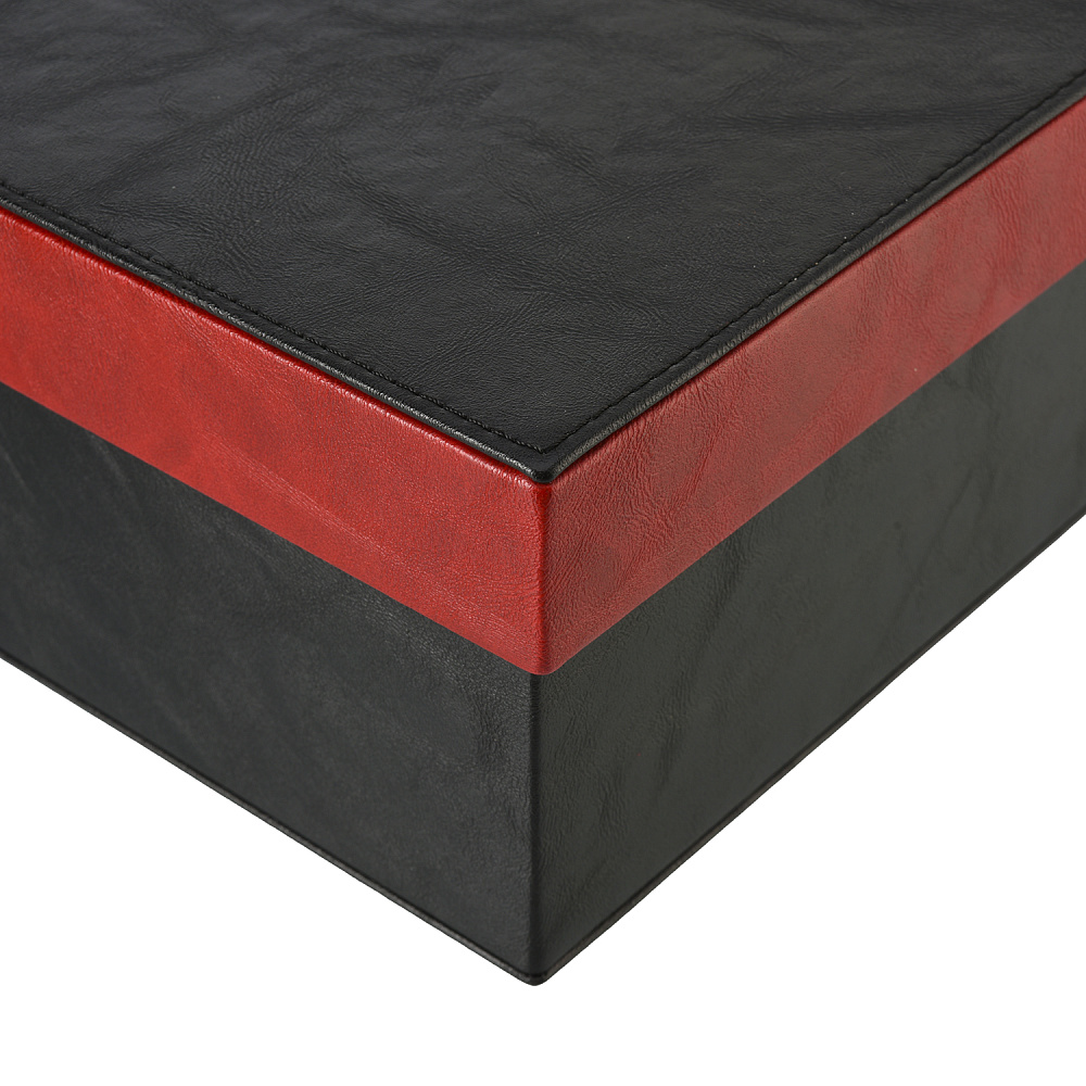 Подарочная упаковка из экокожи черно-красная 31,5х31,5х11,5 см - интернет магазин Русь Велика я фото 2