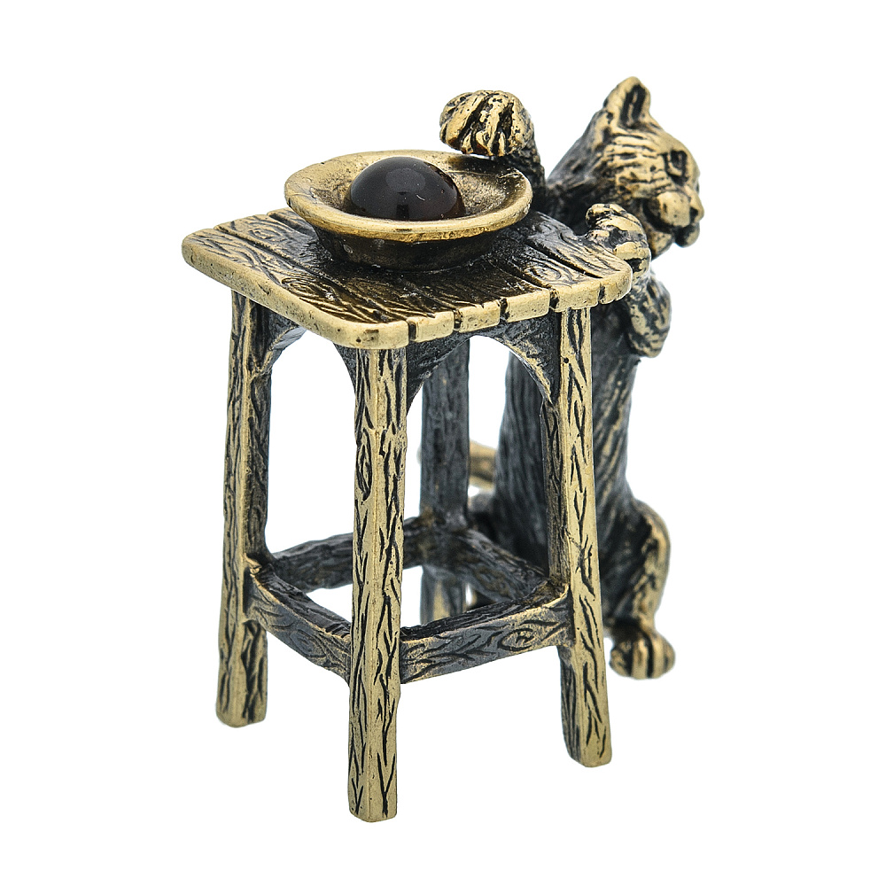 Статуэтка с янтарем «Кот проказник» - интернет магазин Русь Велика я фото 1