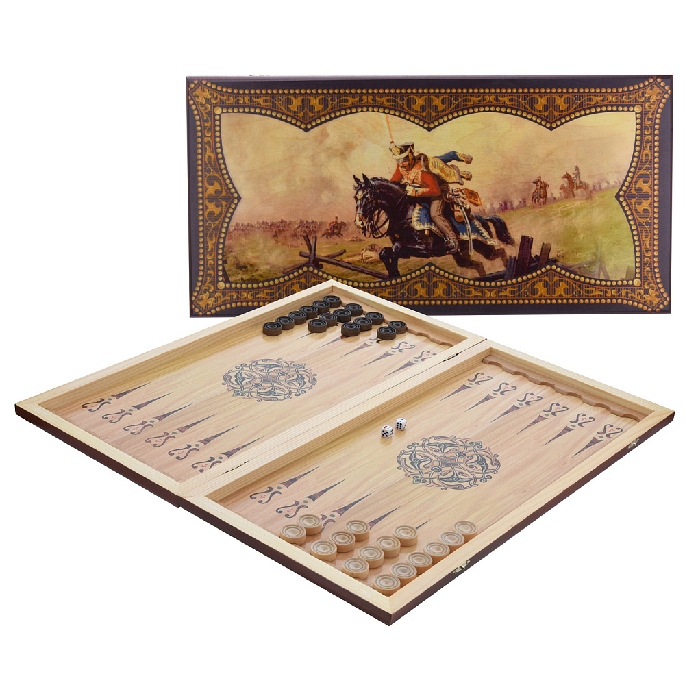 Нарды деревянные «Гусарские» 60х30 см - интернет магазин Русь Велика я 