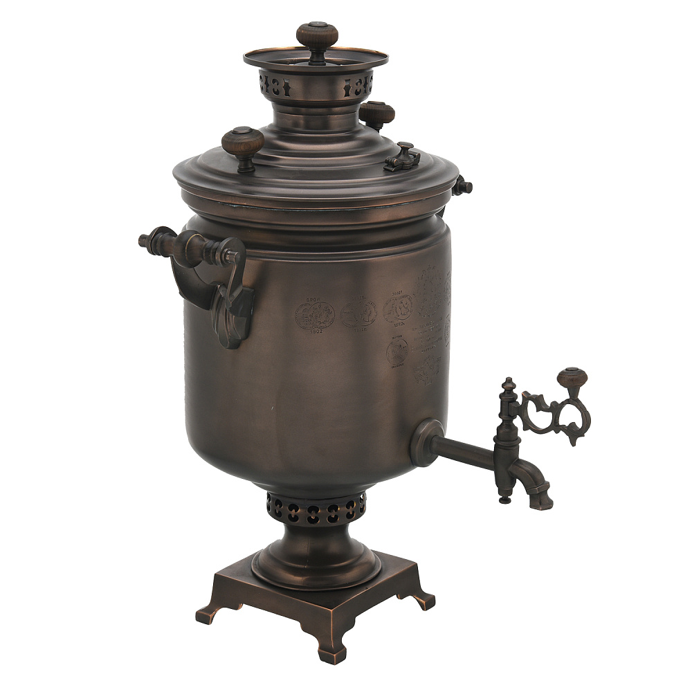 Самовар 7 л жаровой с бурой патиной - интернет магазин Русь Велика я фото 3