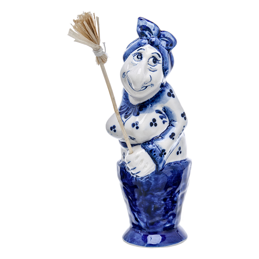 Статуэтка «Баба Яга». Гжель - интернет магазин Русь Велика я фото 1