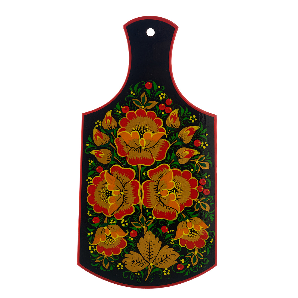 Доска разделочная «Цветы». Хохлома - интернет магазин Русь Велика я 