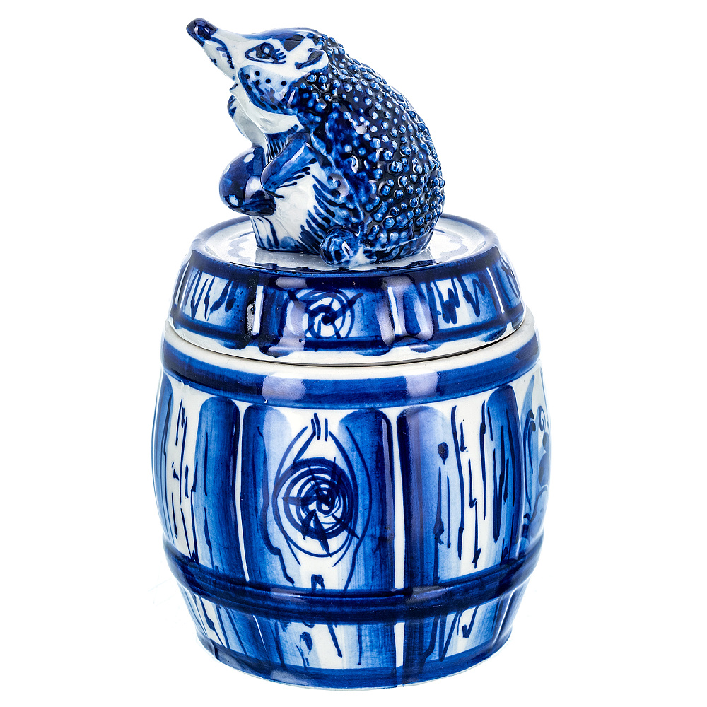 Икорница «Еж». Гжель - интернет магазин Русь Велика я 