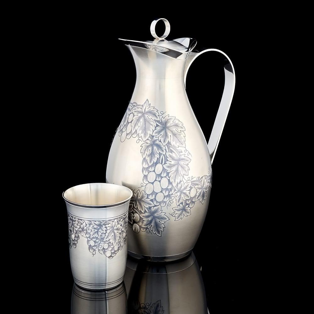 Набор для воды «Виноград» (серебро 925*) 1170 гр. - интернет магазин Русь Велика я 